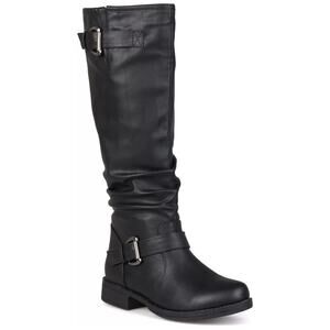 Journee Collection Women Riding Boot Stormy Size US 9.5 Extra Wide Calf Black